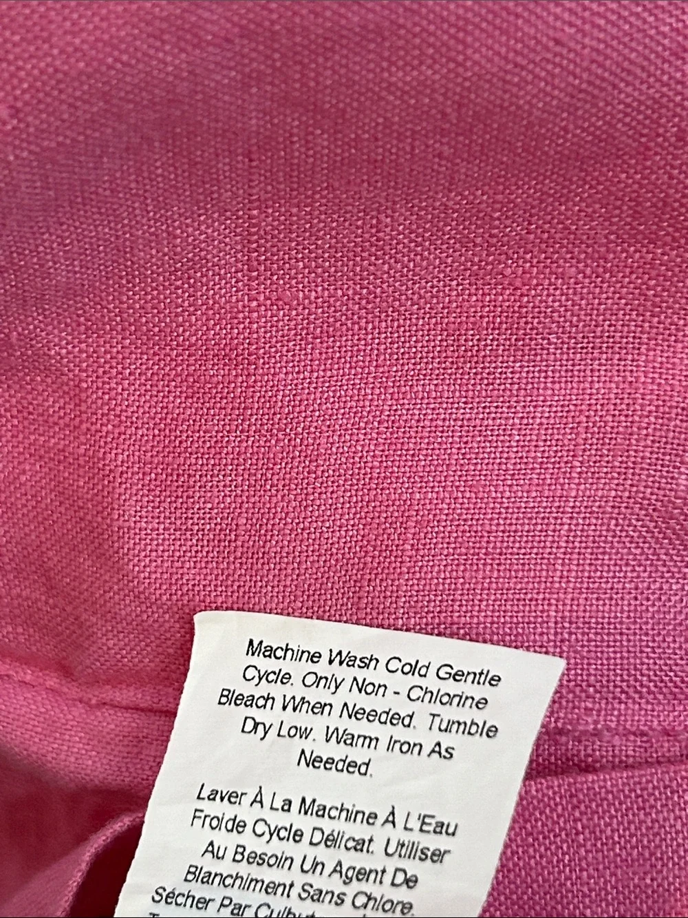 Set of 2 Pottery Barn Linen Euro Shams Pink Classic Hemstitch Border 26x26